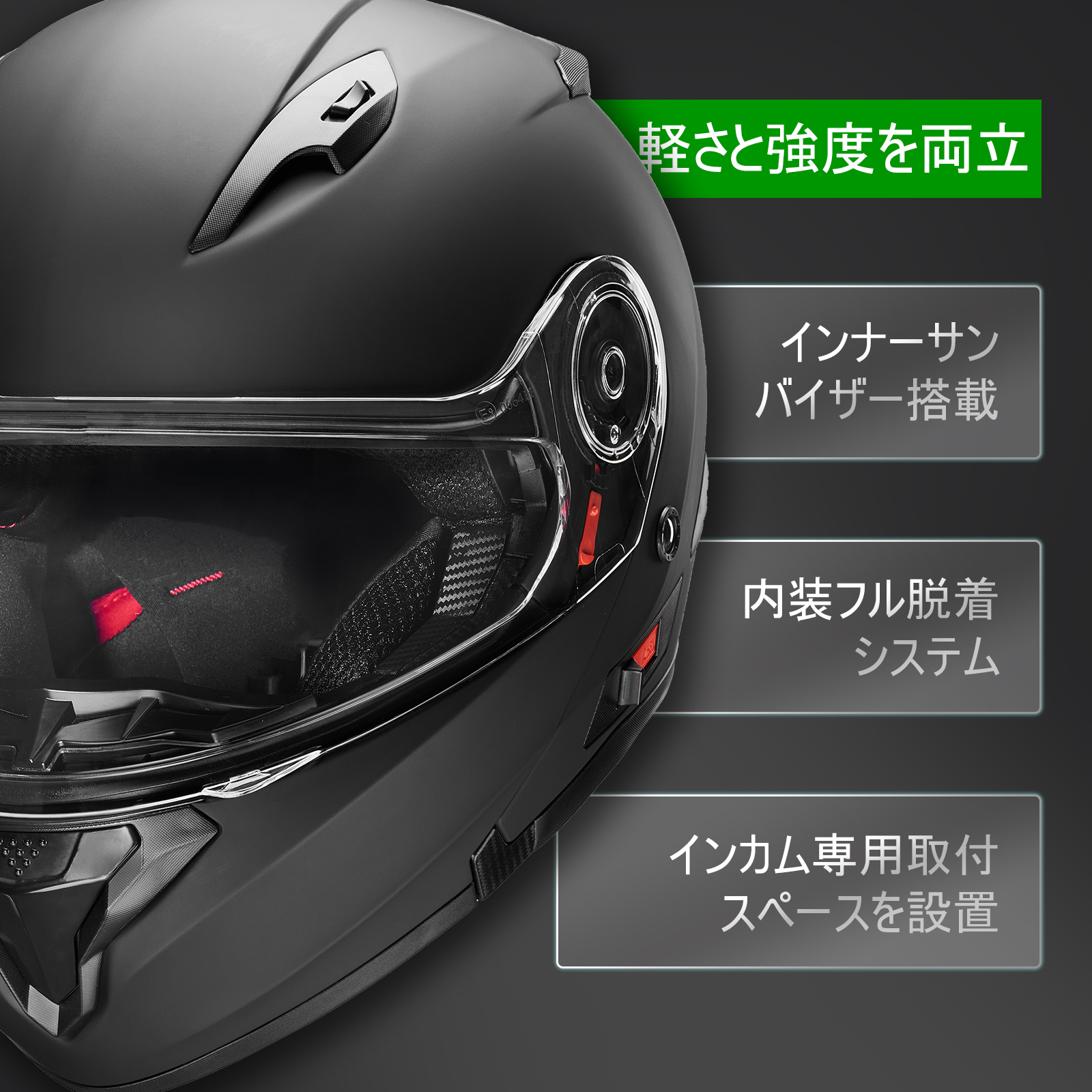 株式会社新光興産 【国内SG/PSC正規品】 FUKUSEI バイクヘルメット フルフェイス インナーシールド付き システムヘルメット  フリップアップ FF868 艶有りブラック Lサイズ 59-60cm未満